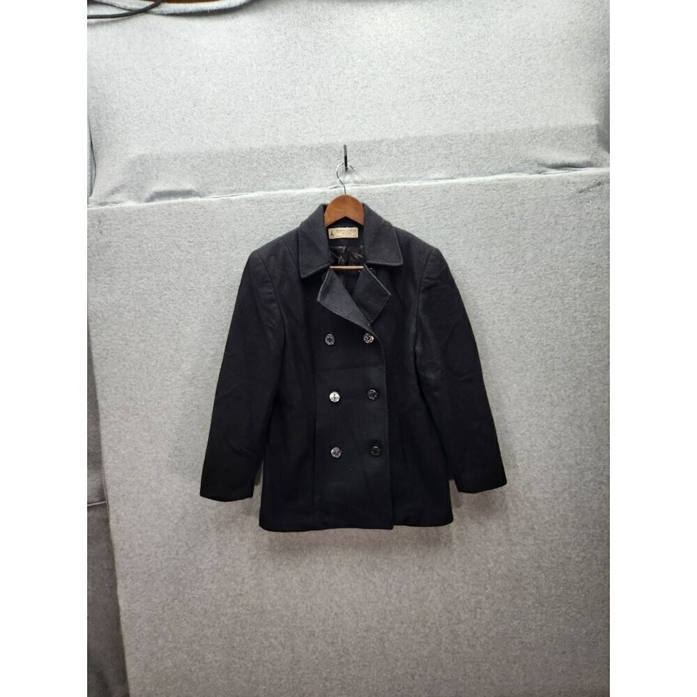 Marsh Landing Petites Wool Blend Peacoat Jacket PS Black